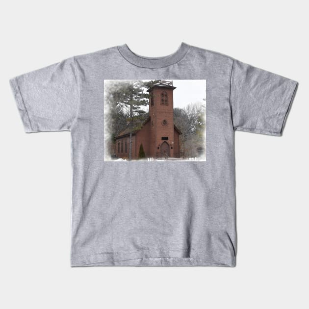 Little Brown Church In The Vale Kids T-Shirt by KirtTisdale